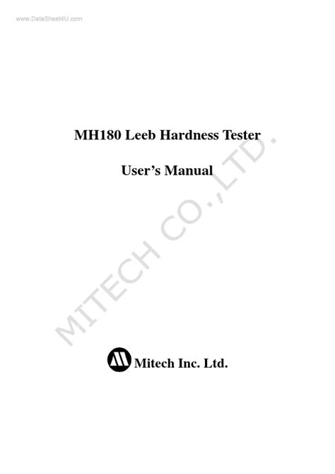 leeb hardness tester principle|mh180 hardness tester manual.